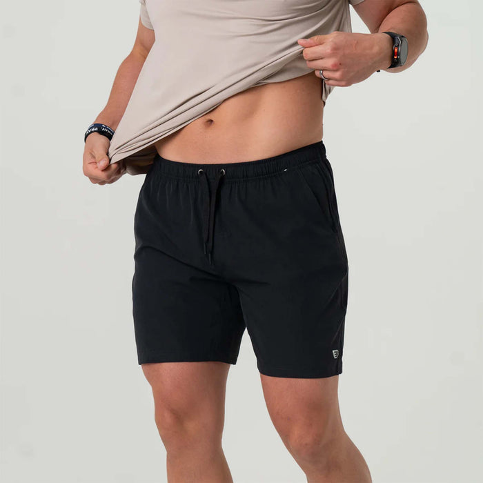 7" Athletic Shorts in Heather Black