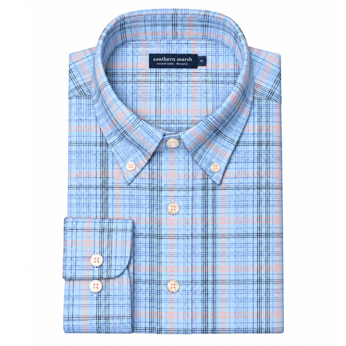 Aiken Windowpane Dress Shirt in Peach and Lilac