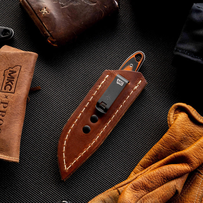 BADROCK leather sheath designed for concealed pocket carry, showcasing durable craftsmanship and functional design.
