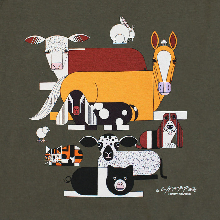Barnyard Animals Adult Nut Brown T-shirt