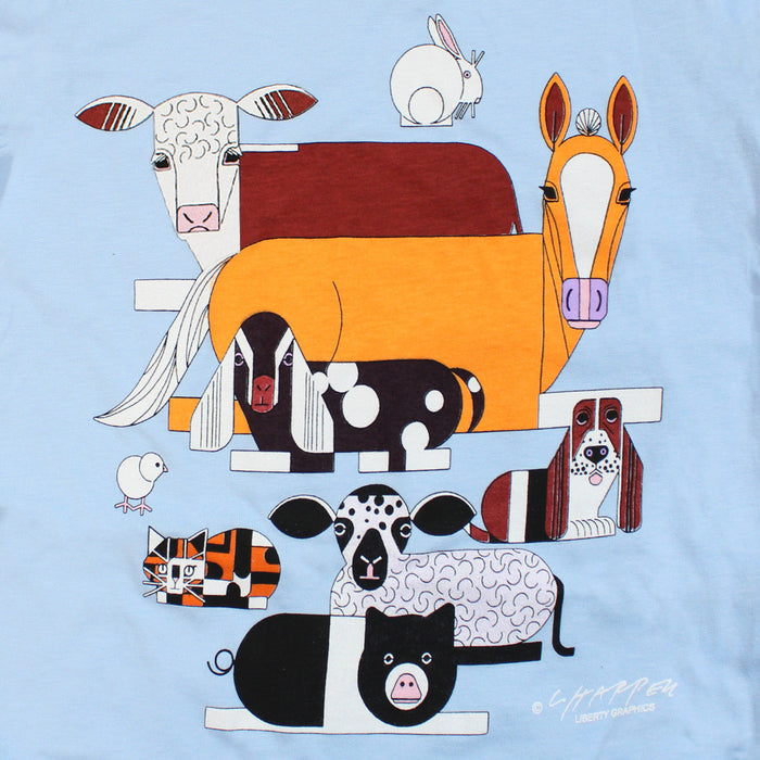 Barnyard Animals Youth Light Blue T-shirt