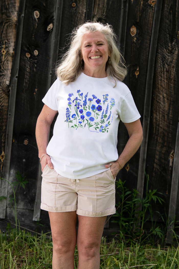 Beautiful Blues Adult White T-shirt