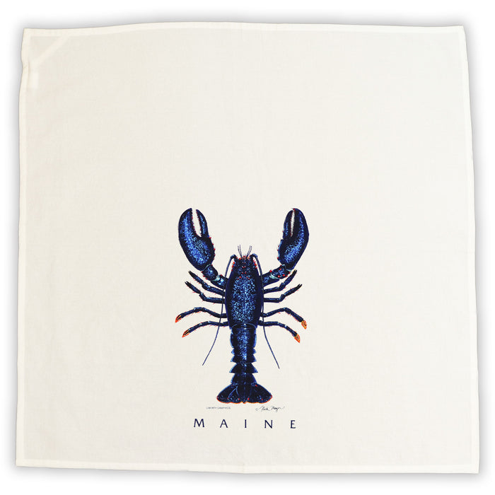 Blue Lobster w/Maine White Tea Towel