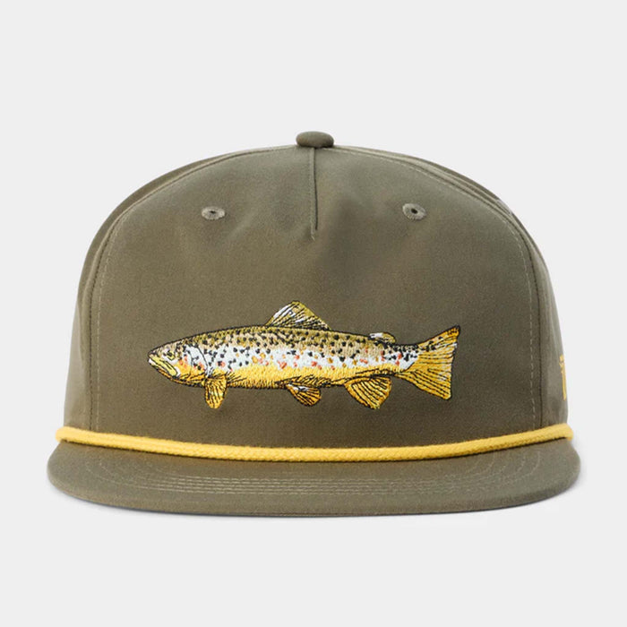 Brown Trout Grandpa Hat in Military Green