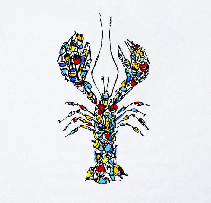 Buoy Pile Lobster Adult White T-shirt