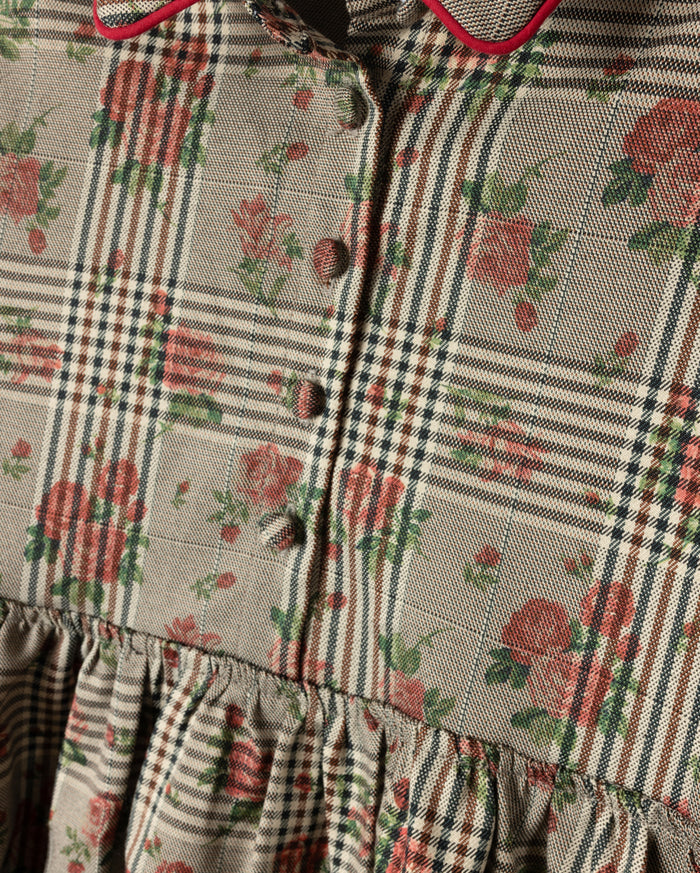 Burt Plaid And Floral Dress - Junees