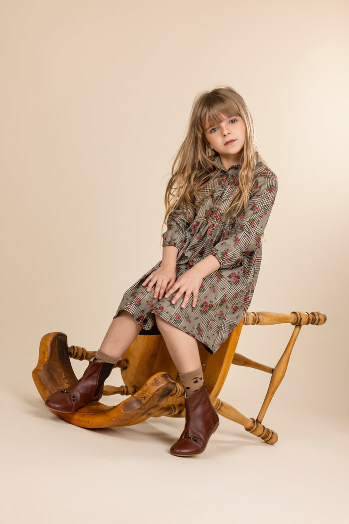 Burt Plaid And Floral Dress - Junees