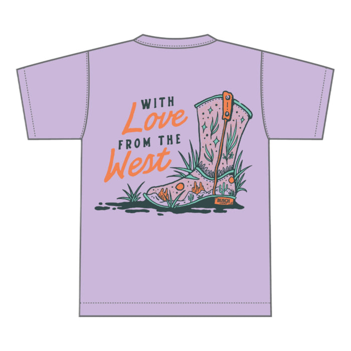 Busch Light Love From the West Short Sleeve T-Shirt in Purple