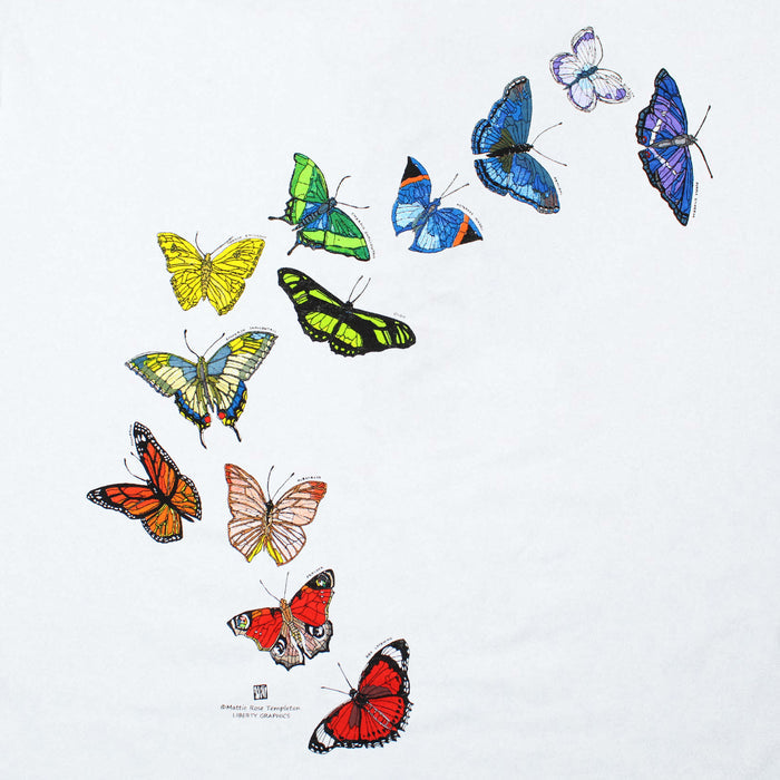 Butterfly Spectrum Premium V-Neck Ladies White T-shirt