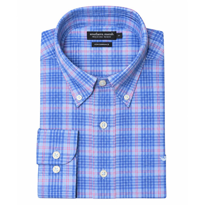 Calabash Performance Dress Shirt in Lilac and Royal Blue