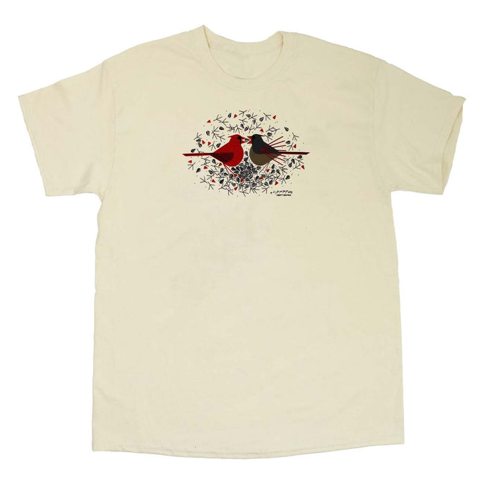 Cardinal Courtship Adult Natural T-shirt