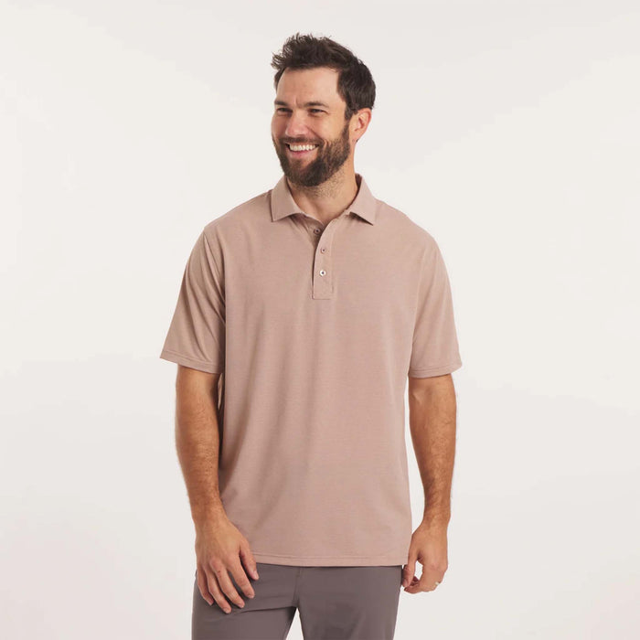 Causeway Mesh Performance Polo in Washed Peach