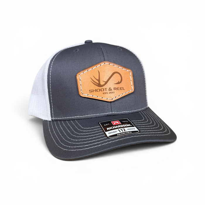 Charcoal Hexagon Logo Cut Out Patch Trucker Hat