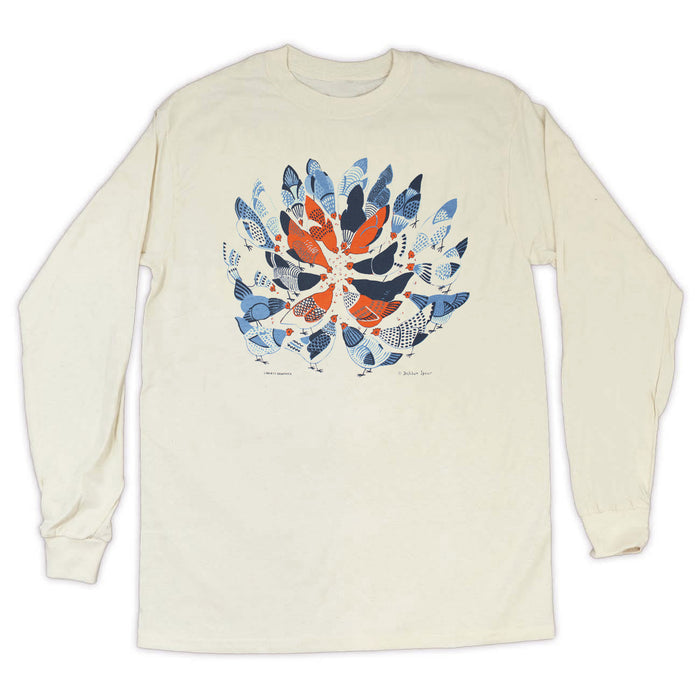 Chickens Adult Natural Long Sleeve T-shirt