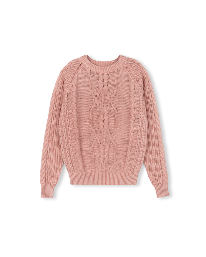 Chunky Cable Knit Design Sweater - Junees