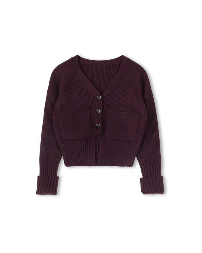 Chunky Short Placket Cardigan - Junees