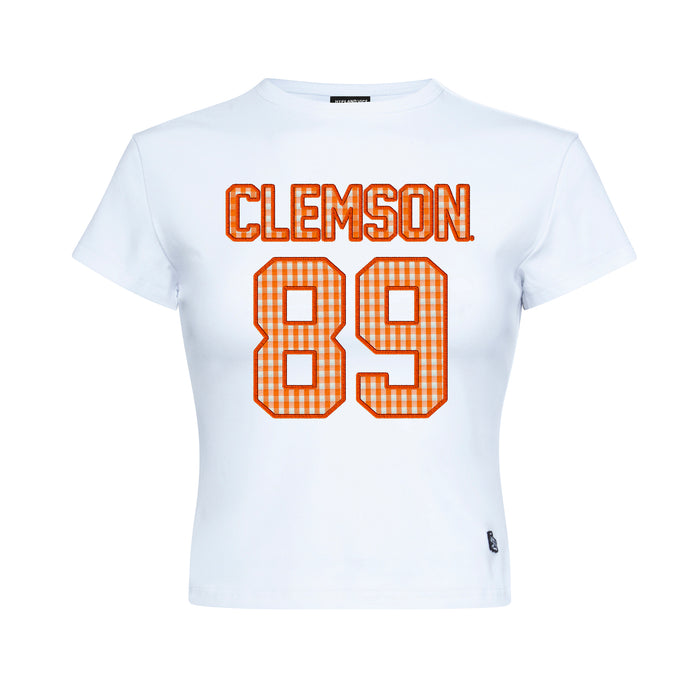 Clemson Tigers Gingham Baby Tee