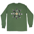 Cow Mandala Adult Olive Green Long Sleeve T-shirt