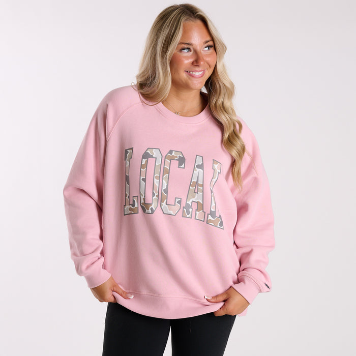 Crescent Crewneck Sweatshirt in Baby Pink