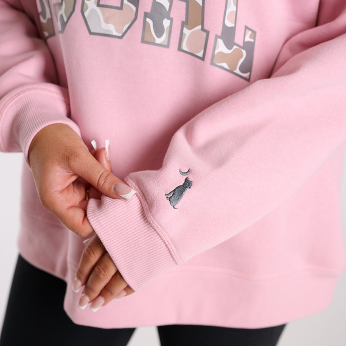 Crescent Crewneck Sweatshirt in Baby Pink