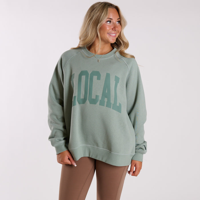 Crescent Crewneck Sweatshirt in Dusty Green