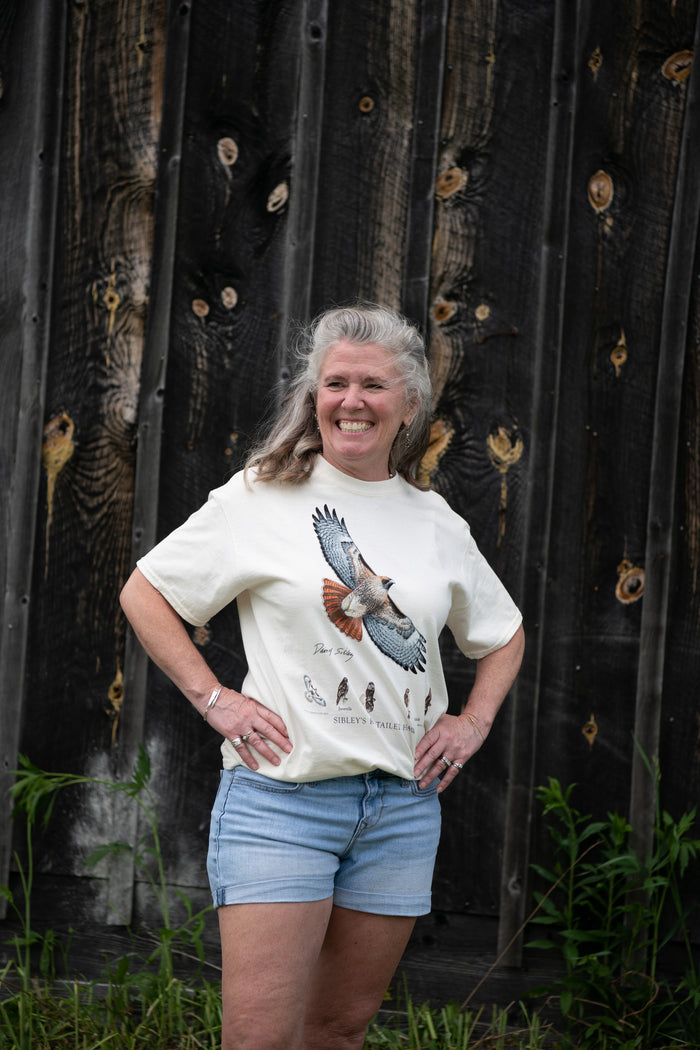 David Sibley's Red-Tailed Hawk Adult Natural T-shirt