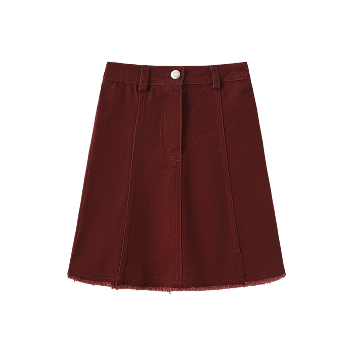 Denim Paneled Skirt