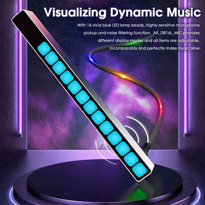 Douk Audio 16-Bit MIC Sound Level Meter Music Spectrum Visualizer Analyzer Car Audio Display