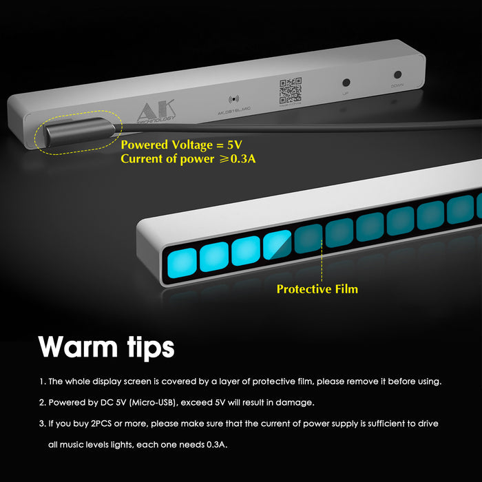 Douk Audio 16-Bit MIC Sound Level Meter Music Spectrum Visualizer Analyzer Car Audio Display