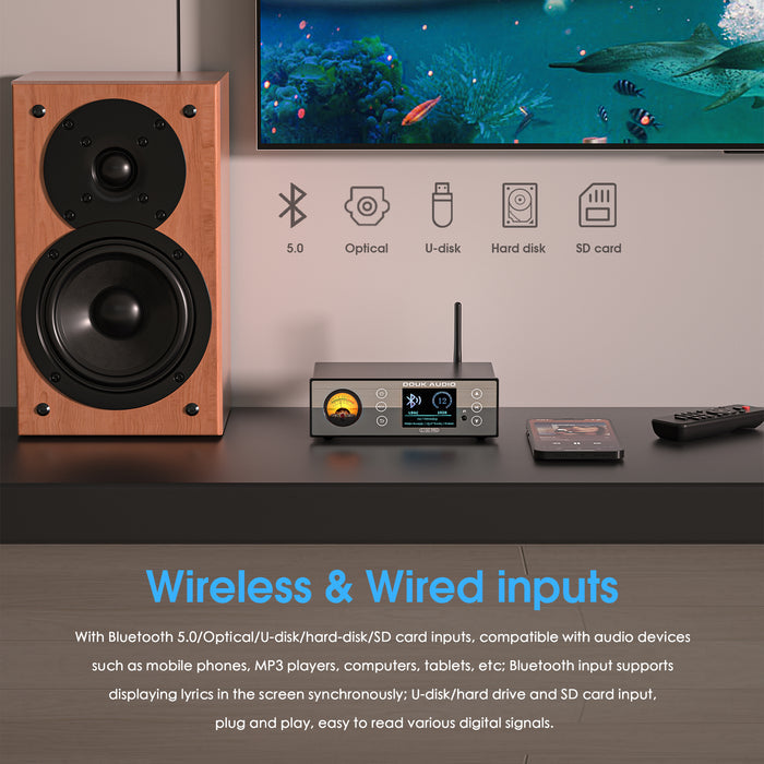 Douk Audio C100 PRO Mini Digital Audio player Hi-res Music Streamer Preamp 384K DSD
