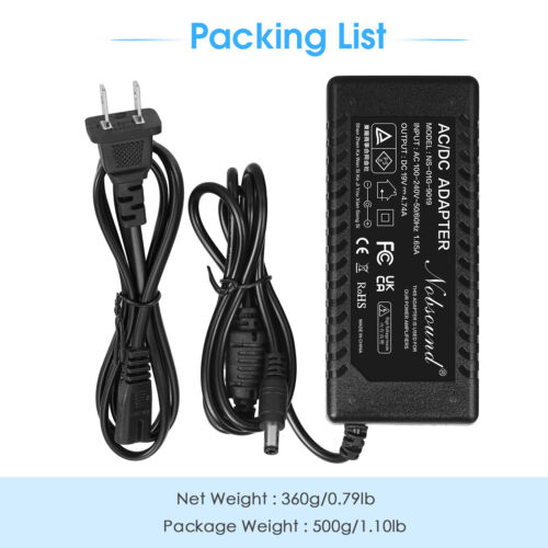 Douk Audio DC 19/24/32/36/48V Power Supply Adapter AC 100-240V Transformer