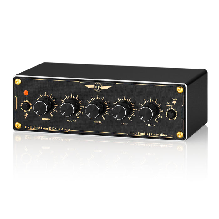 Douk Audio EQ5 Mini 5-Band EQ Preamp Equalizer Stereo Home/Car Audio Processor