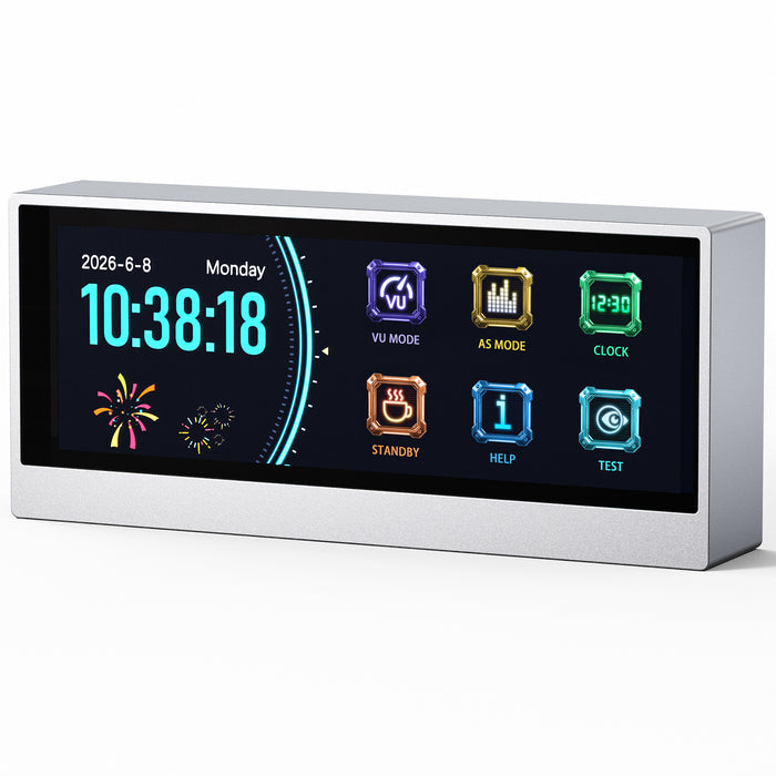 Douk Audio Lab TX7 Desktop Display with VU Meter, Spectrum Visualizer & Clock