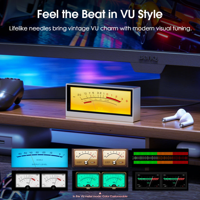Douk Audio Lab TX7 Desktop Display with VU Meter, Spectrum Visualizer & Clock
