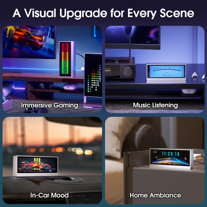 Douk Audio Lab TX7 Desktop Display with VU Meter, Spectrum Visualizer & Clock