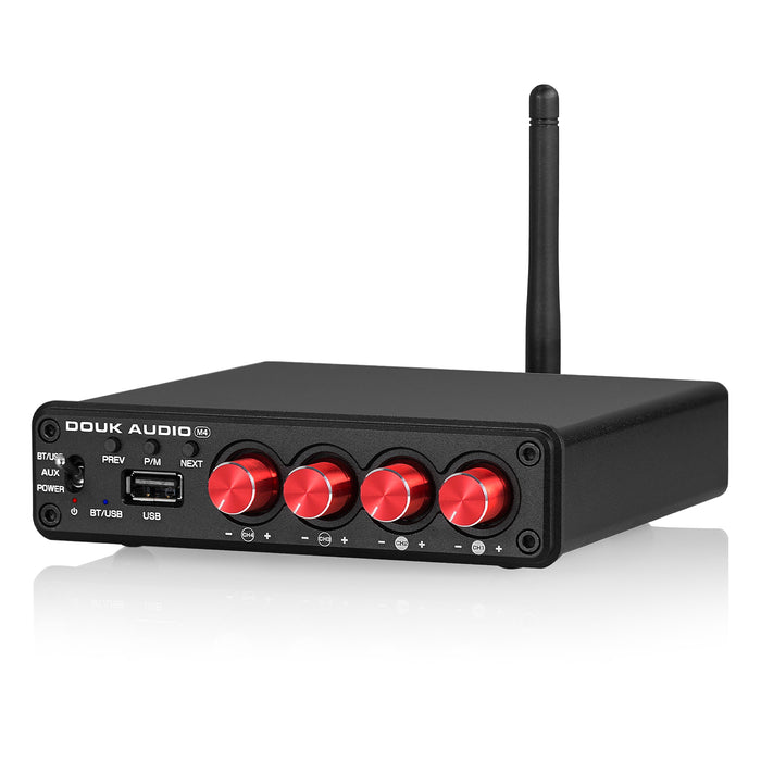 Douk Audio M4 HiFi Bluetooth 5.0 Digital Amplifier Stereo 4 Channel Multi-room Audio Amp 50W×4
