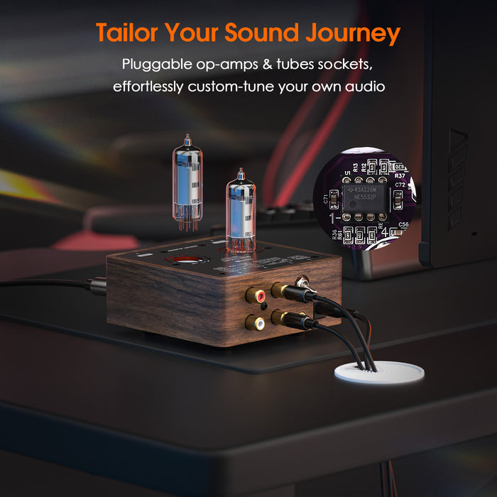 Douk Audio P5 HiFi Vaccum Tube Headphone Amplifier Stereo Audio Preamp with 4.4/6.35mm Jack
