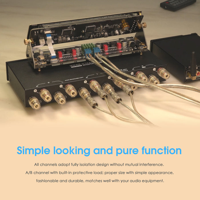 Douk Audio SP102 PRO 2 Way Amplifier / Speaker Switcher Box Stereo A/B Audio Selector LED Display