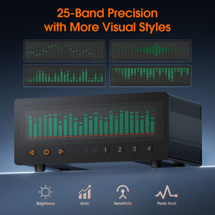 Douk Audio VFD253-PRO 4 Channel Audio Selector Music Spectrum Display