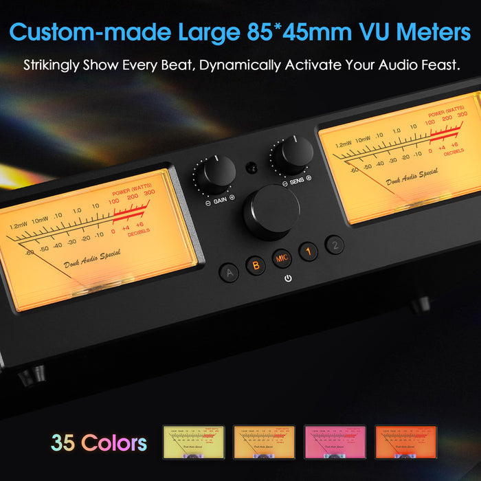 Douk Audio VU3PRO Amplifier/Speaker Selector VU Meter 2-IN-2-OUT Switcher Box