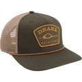 Gator/Balso | Green and brown trucker hat with Drake Waterfowl logo on a white background