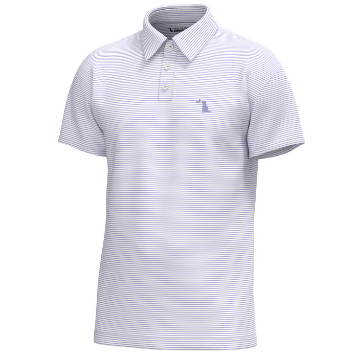 local boy outfitters Driftwood Striped Polo in Lavender
