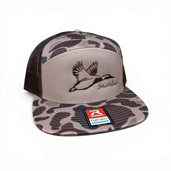 Duck Camo Flying Mallard Embroidered Flatbill Hat