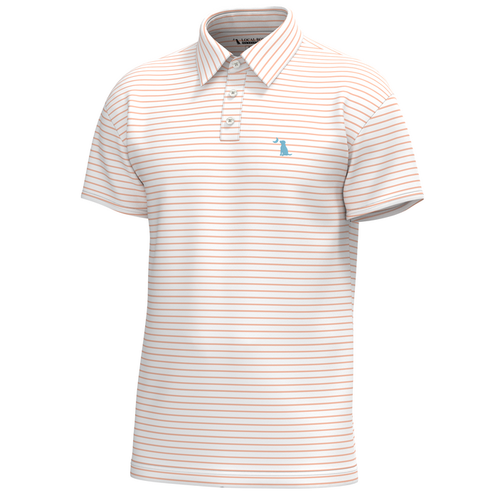 Edisto Stripe Polo in Peach local boy outfitters