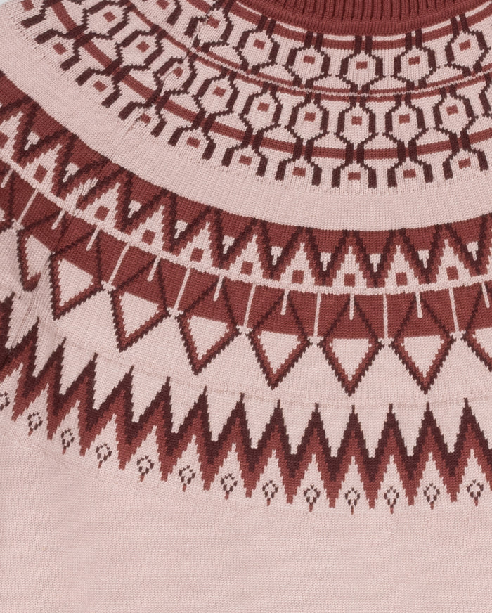 Faint Fair Isle Mock Neck Sweater - Junees