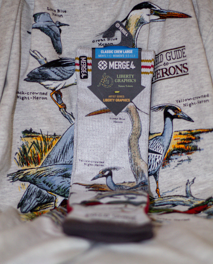 Field Guide to Herons Socks by Merge4
