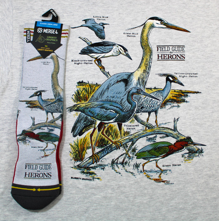 Field Guide to Herons Socks by Merge4