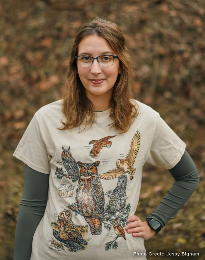 Field Guide To Owls Adult Stone T-shirt