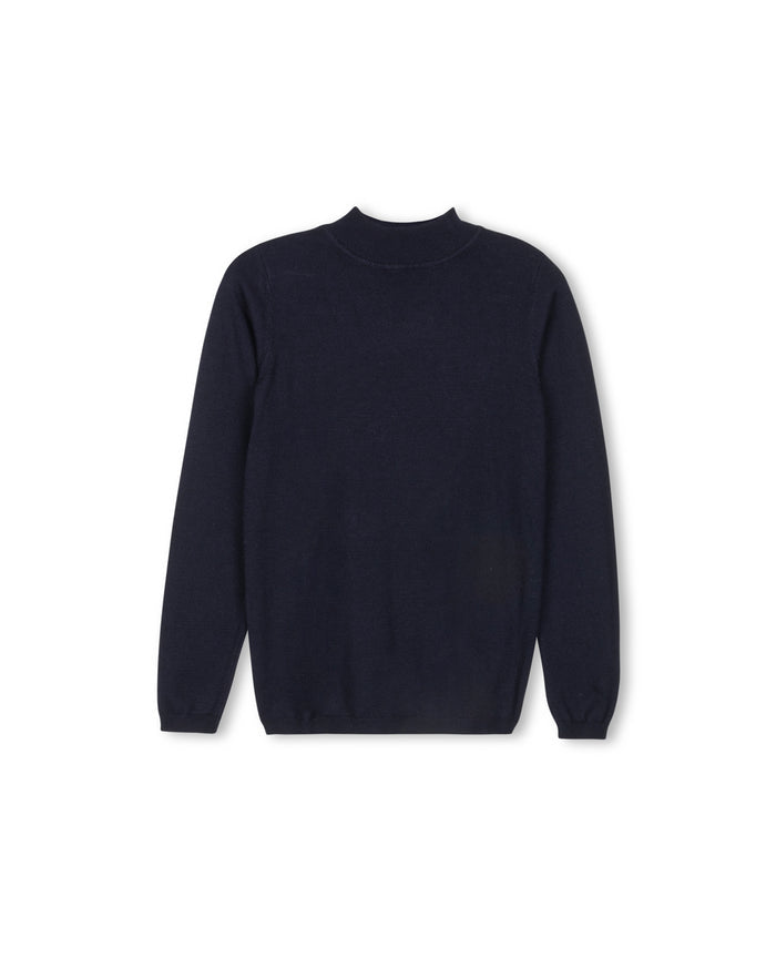 Fine Flat Knit Mock Neck - Junees