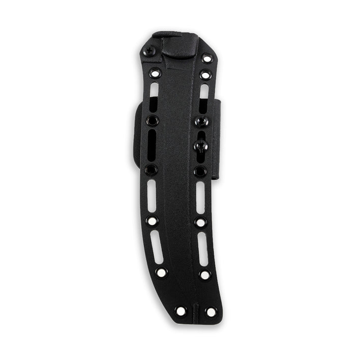Kydex sheath for the Flathead Fillet knife, designed for secure storage and easy access during outdoor activities.